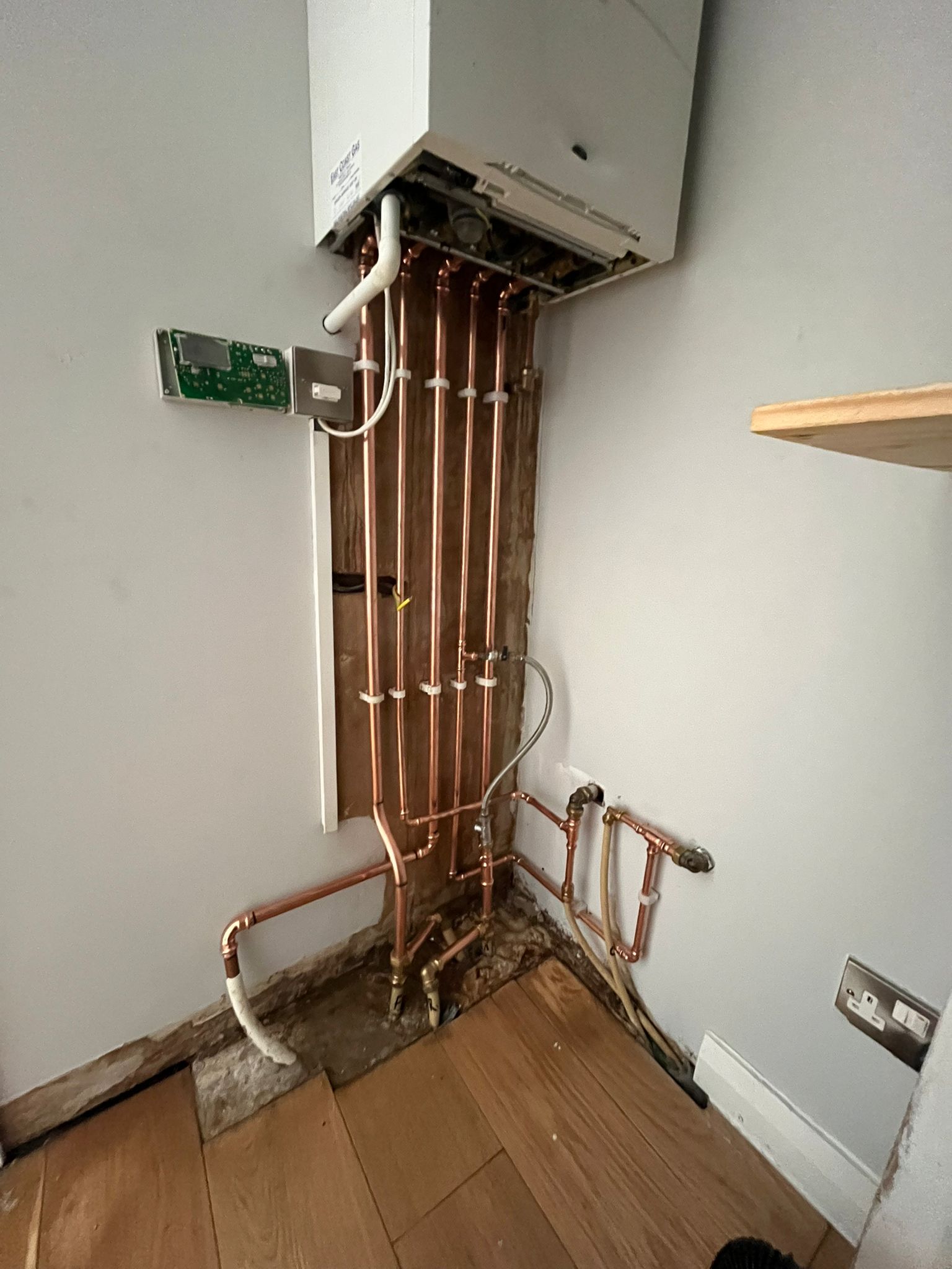 New boiler after installation